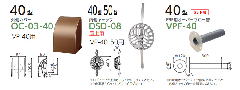 40型（適用パイプ呼び径40）※ベランダ用